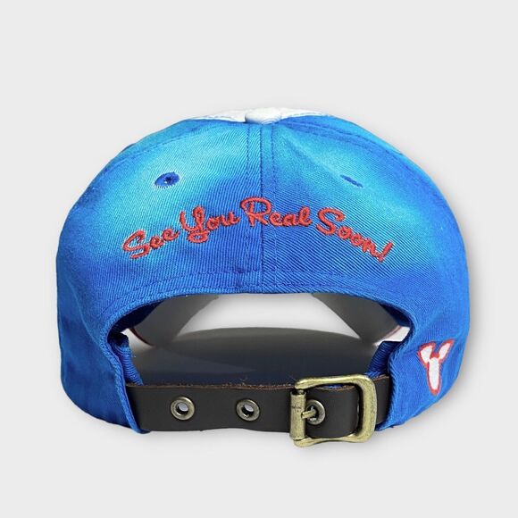 Disney Parks Classic Mickey Mouse Hat Blue Retro Baseball Cap Leather Strap Back - Picture 5 of 14